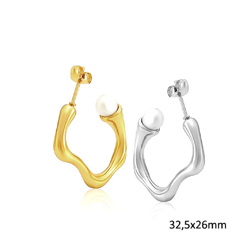 S.Steel Pearls Earrings