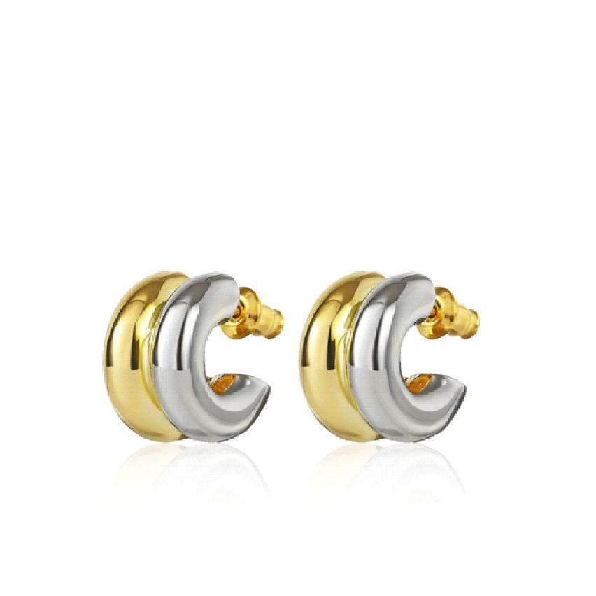 Two plating color  S.Steel Hoop Earrings