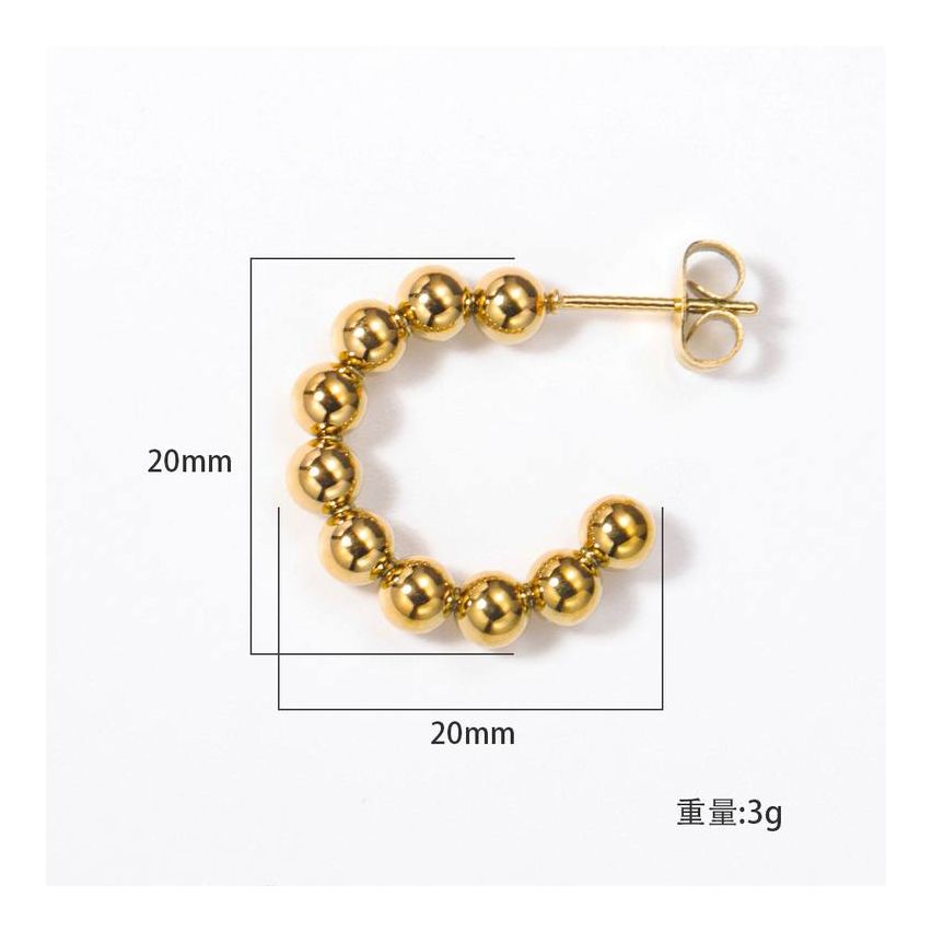 Gold Plating S.Steel Hoop Earrings
