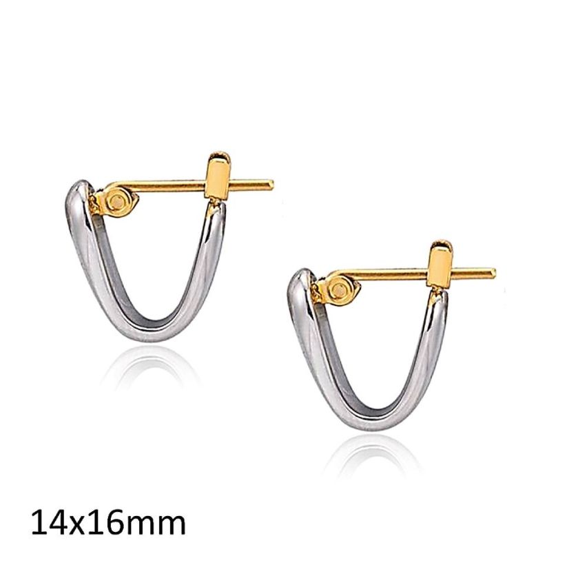 Two plating color  S.Steel Hoop Earrings