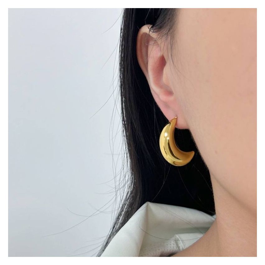 Gold Plating S.Steel Smooth Earrings