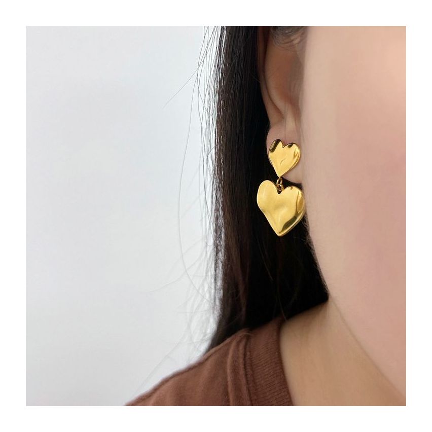 Gold Plating S.Steel Long Earrings