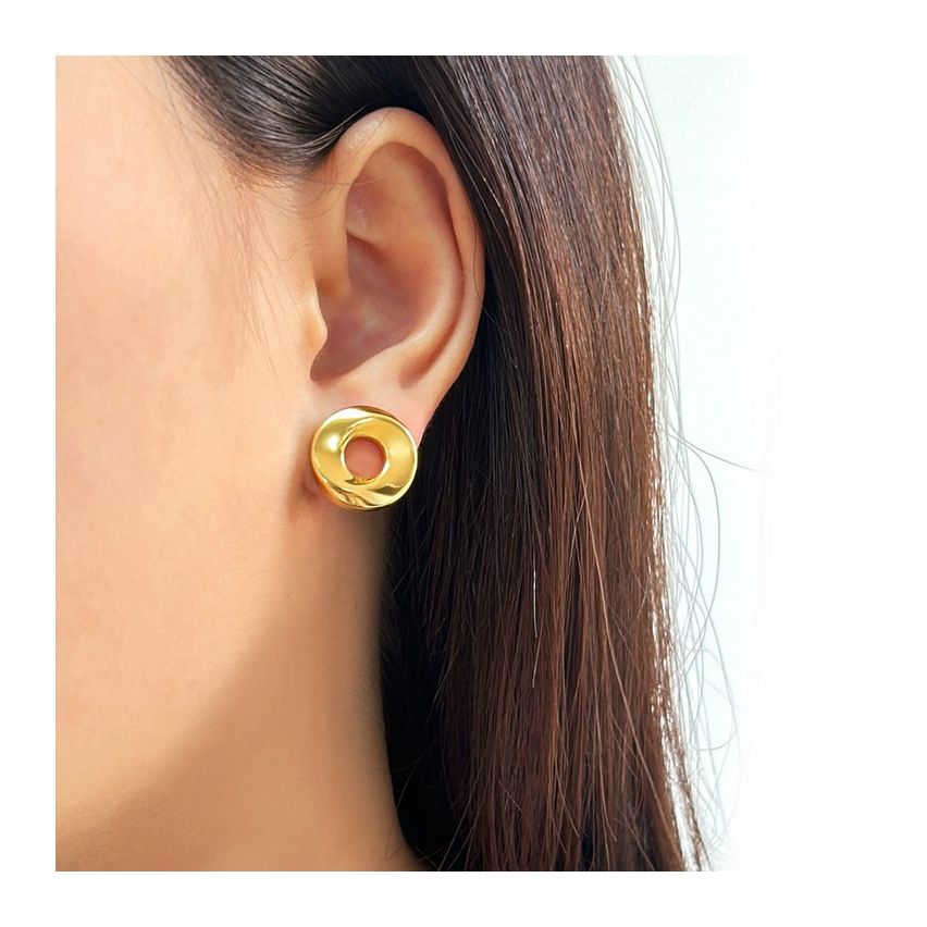 Gold Plating S.Steel Smooth Earrings