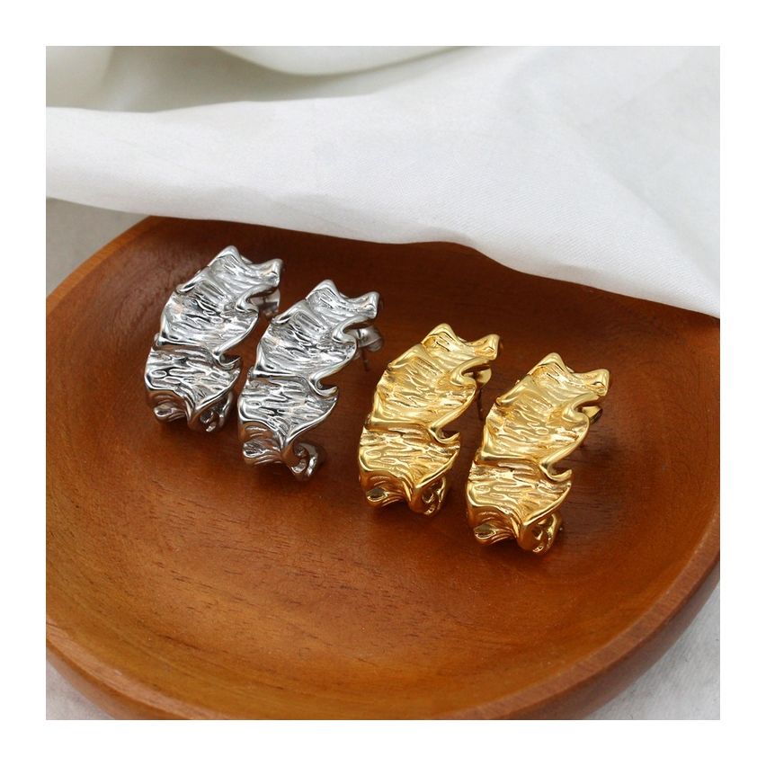 S.Steel Texture Earrings