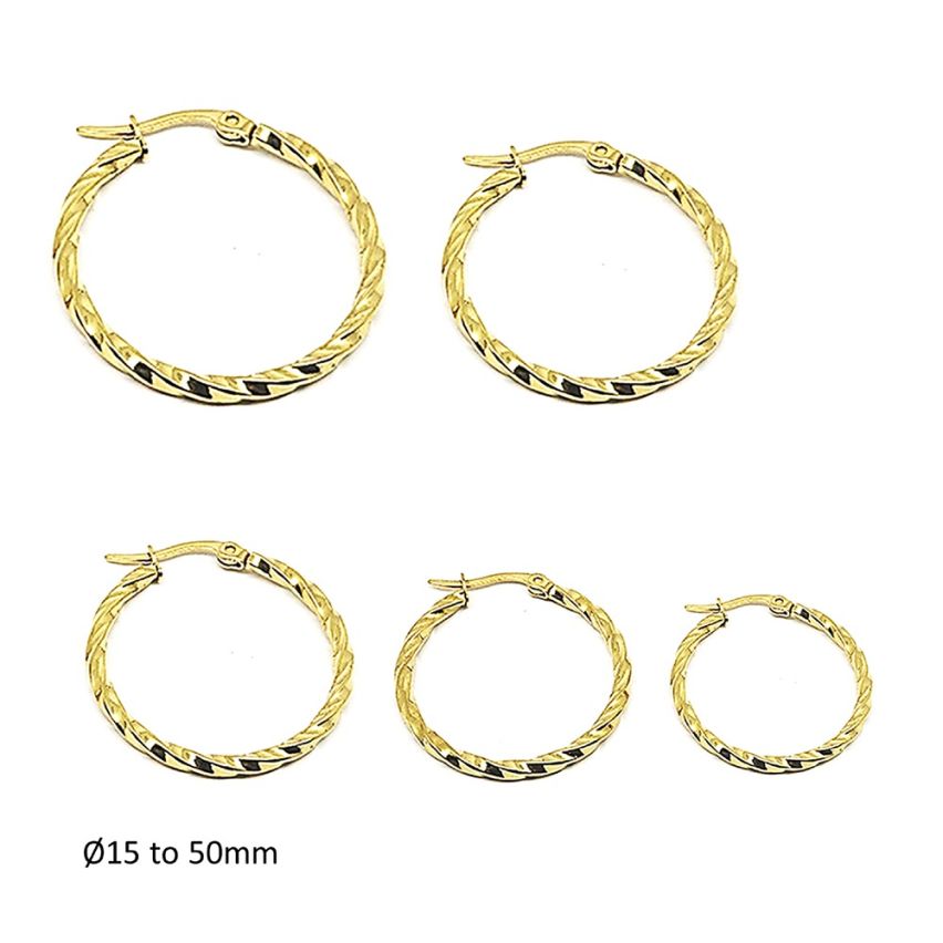 Gold Plating S.Steel Hoop (Standard) Earrings