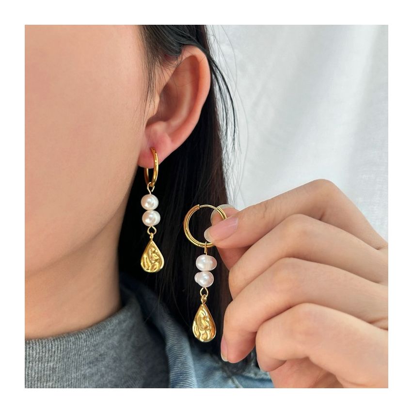 Gold Plating S.Steel Long Earrings