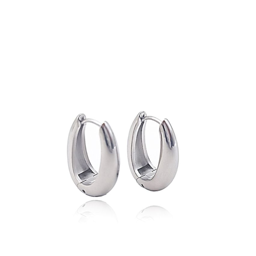 Shiny S.Steel Hoop Earrings