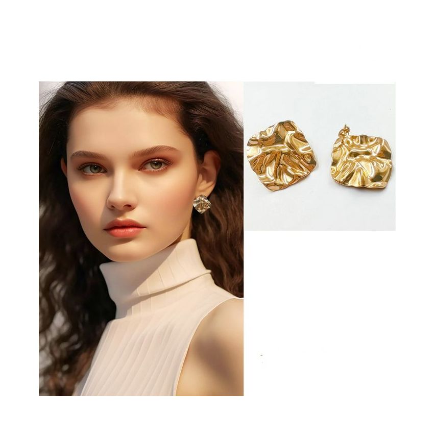 S.Steel Texture Earrings