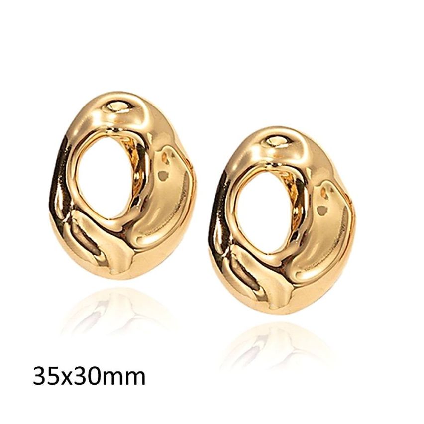 Gold Plating S.Steel Smooth Earrings