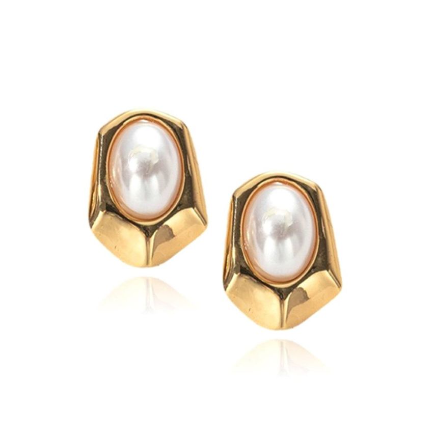 Gold Plating S.Steel Pearls Earrings