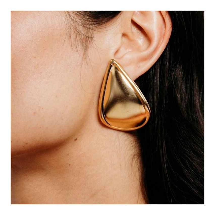 Gold Plating S.Steel Smooth Earrings