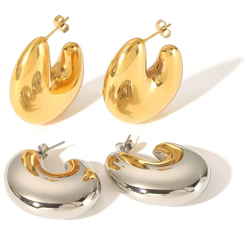 S.Steel Hoop Earrings