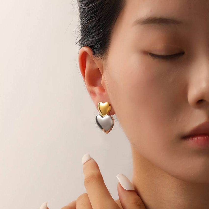 Gold Plating S.Steel Geometric Earrings