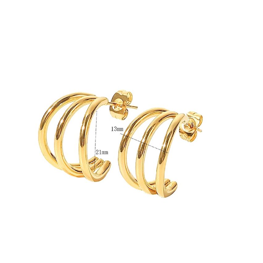 Gold Plating S.Steel Smooth Earrings