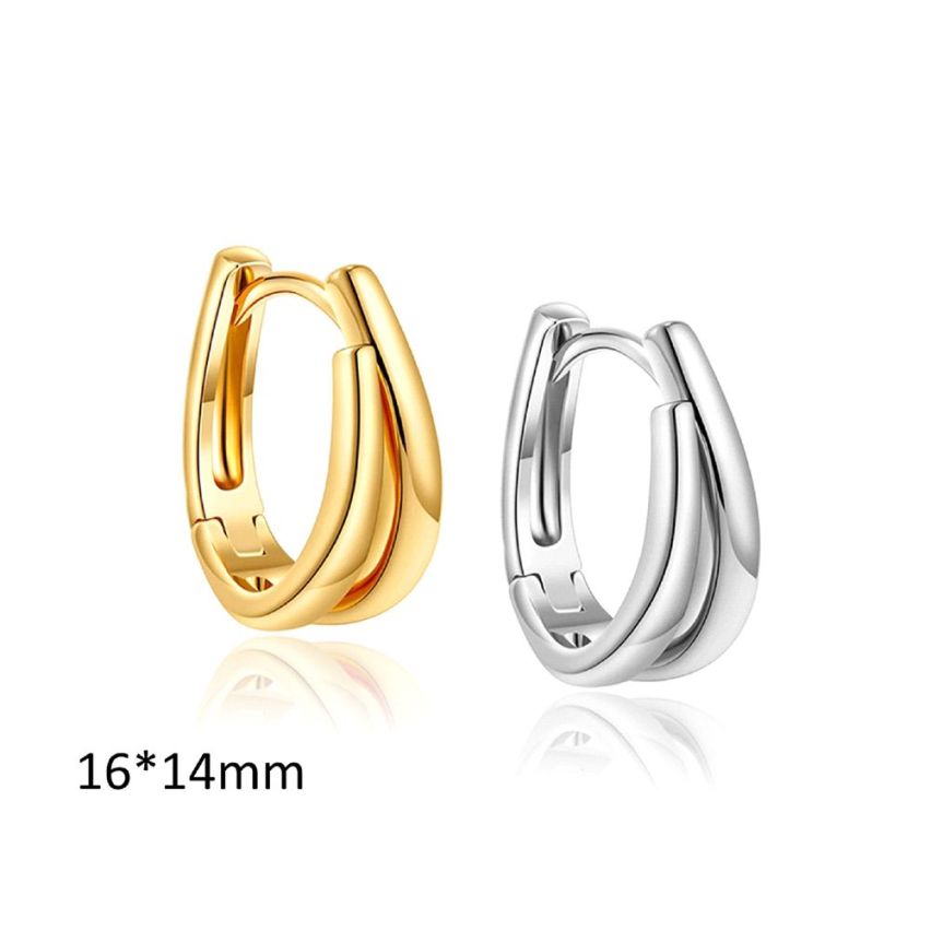 Gold Plating S.Steel Hoop Earrings