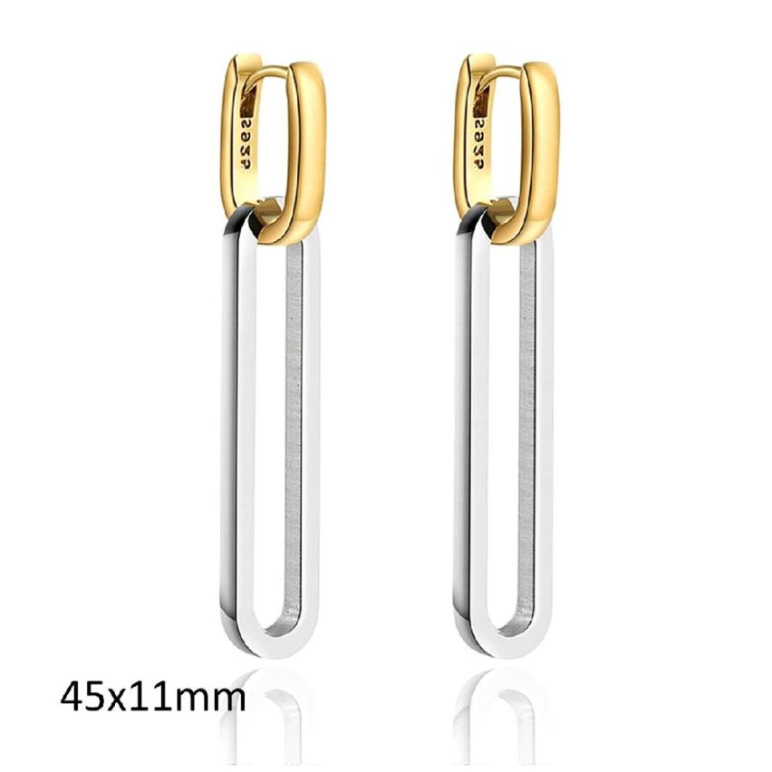 Two plating color  S.Steel Long Earrings