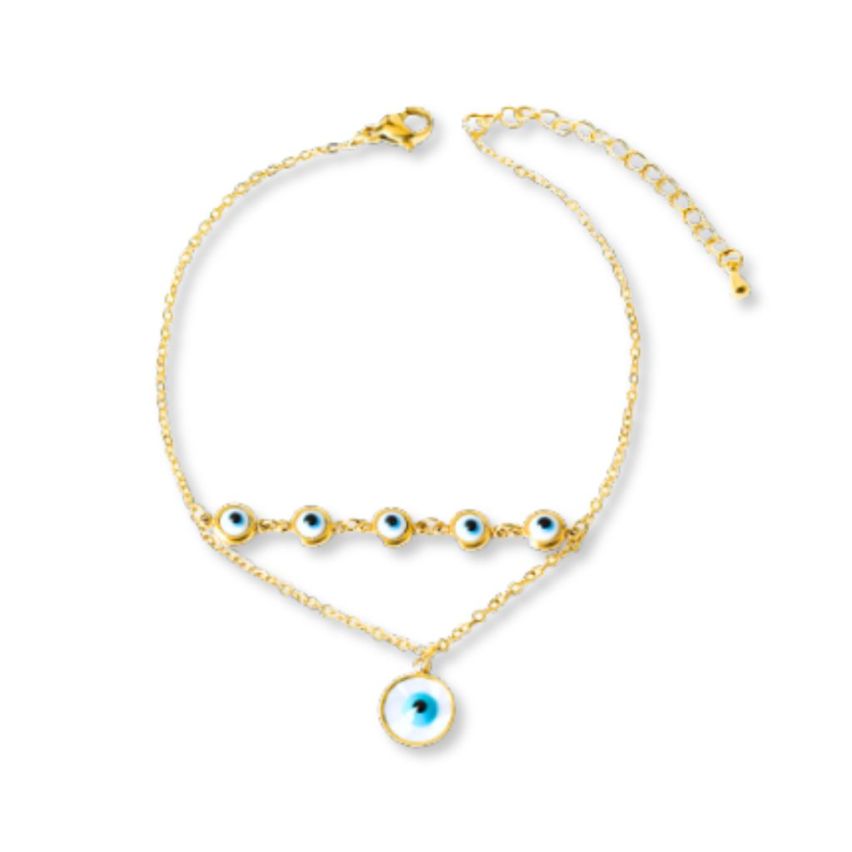 S.Steel Gold Plating Anklets Women-c 3.7g