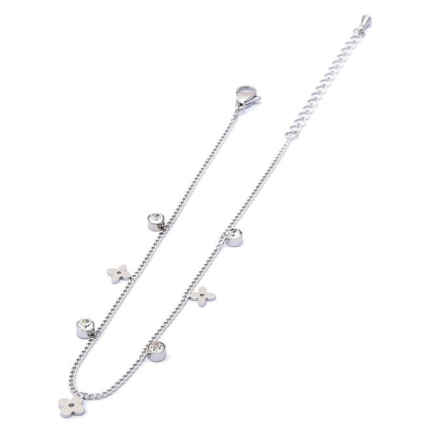 S.Steel Zircon Anklets Women-c 3g