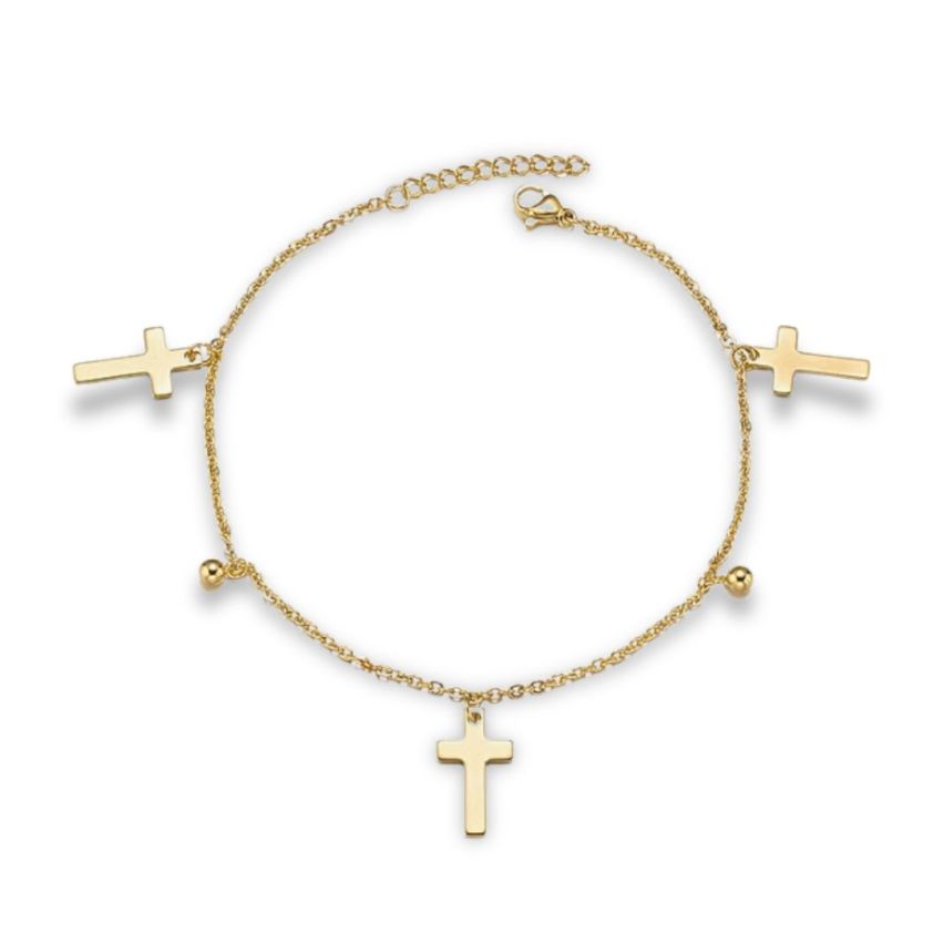 S.Steel Gold Plating Anklets Women-c