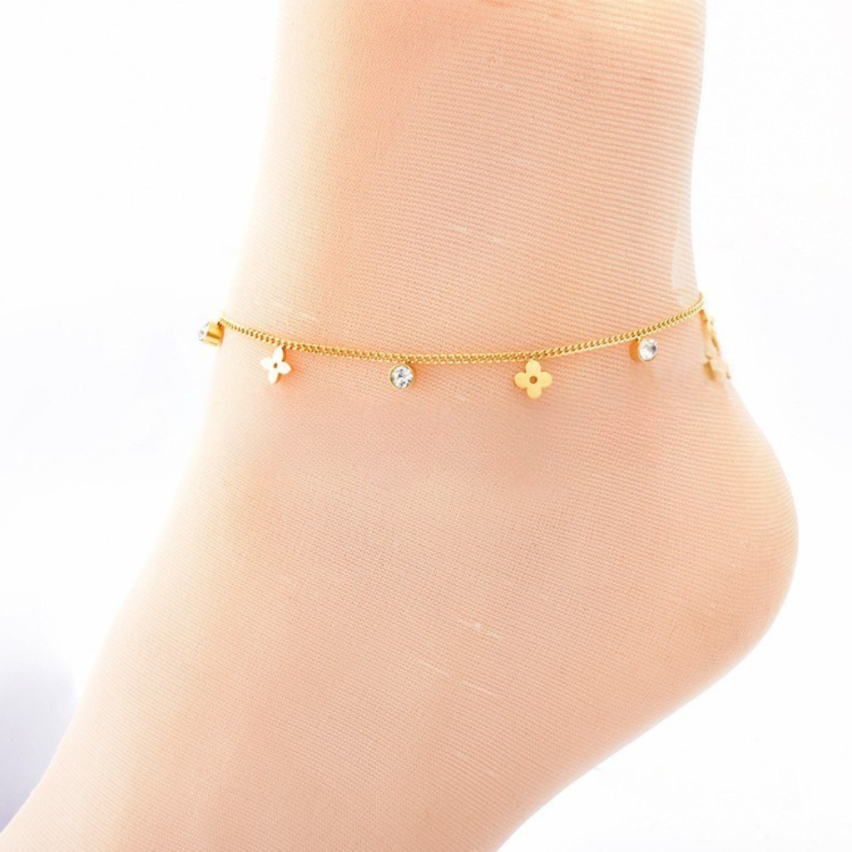 S.Steel Gold Plating Anklets Women-c 3g