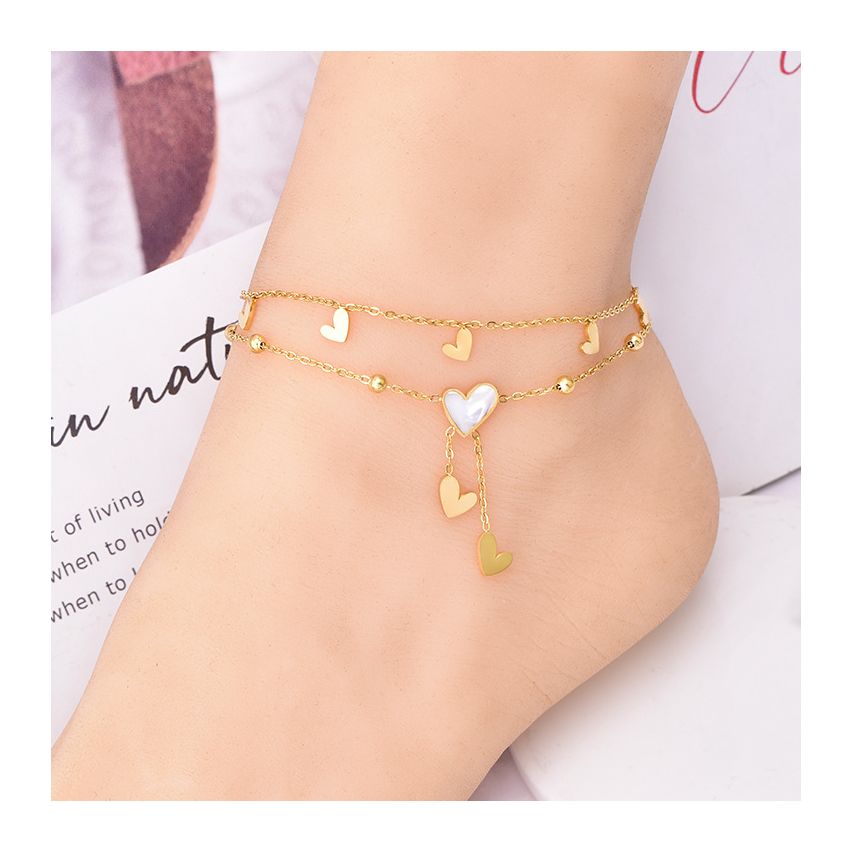 S.Steel Gold Plating Anklets Women-c