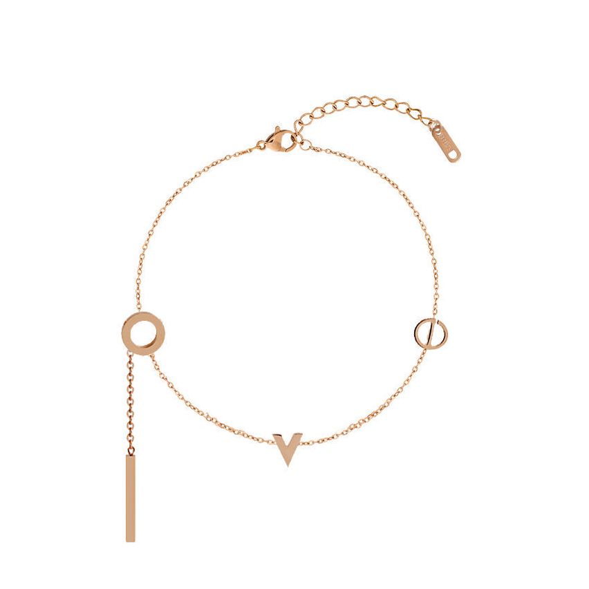 S.Steel Rose gold Plating Anklets Women-c