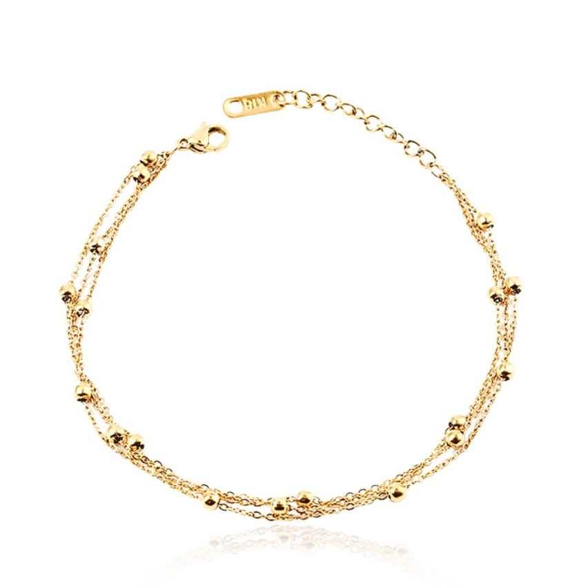 S.Steel Gold Plating Anklets Women-c 260x3mm