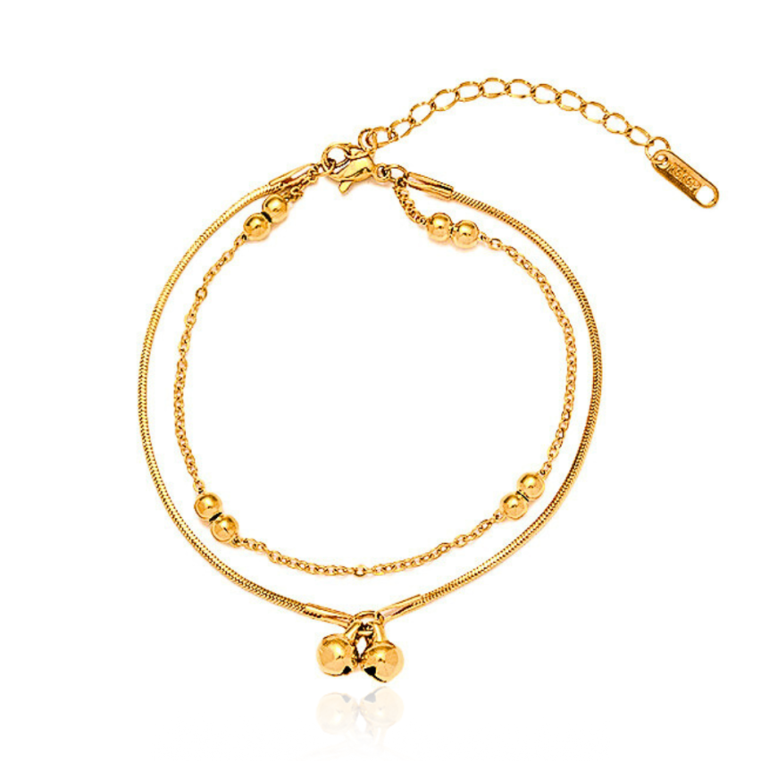 S.Steel Gold Plating Anklets Women-c 4.05g 260x1.7mm