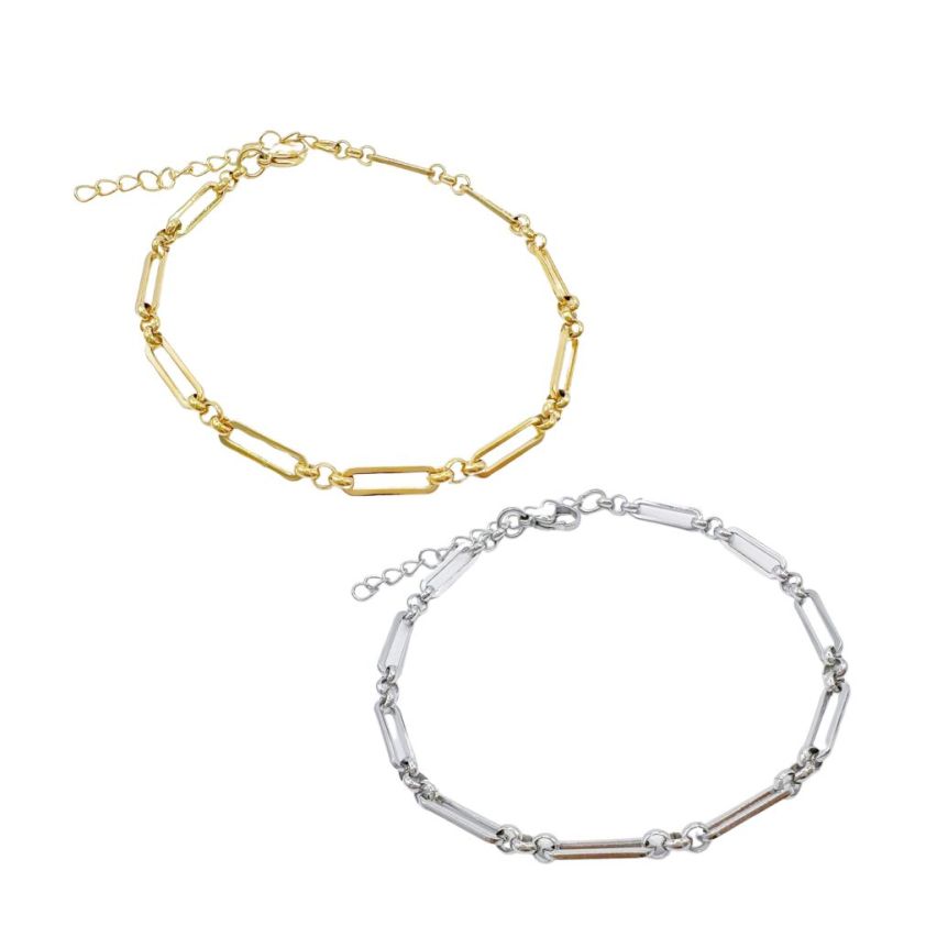 S.Steel Gold Plating Anklets Women-c