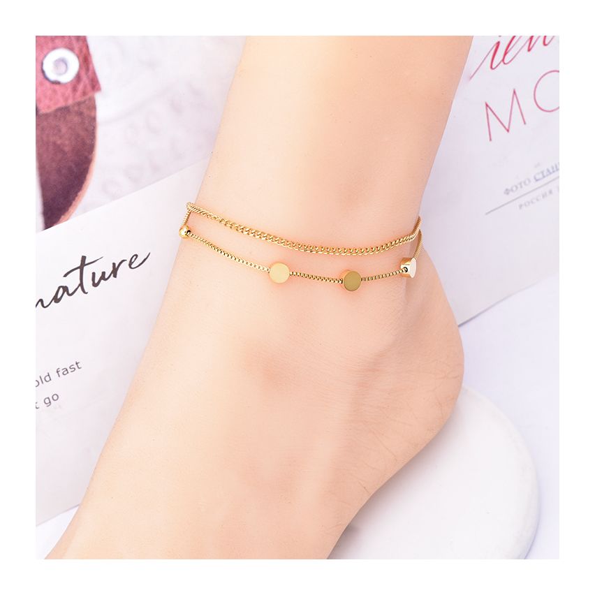 S.Steel Gold Plating Anklets Women-c