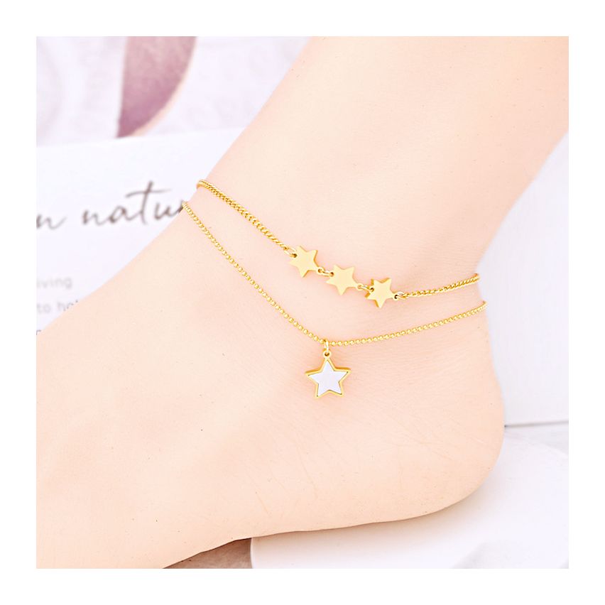 S.Steel Gold Plating Anklets Women-c