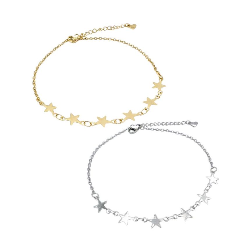 S.Steel Gold Plating Anklets Women-c