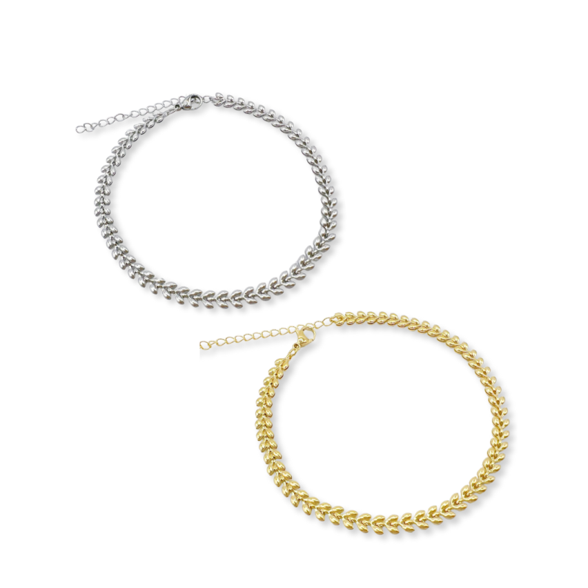 S.Steel Gold Plating Anklets Women-c