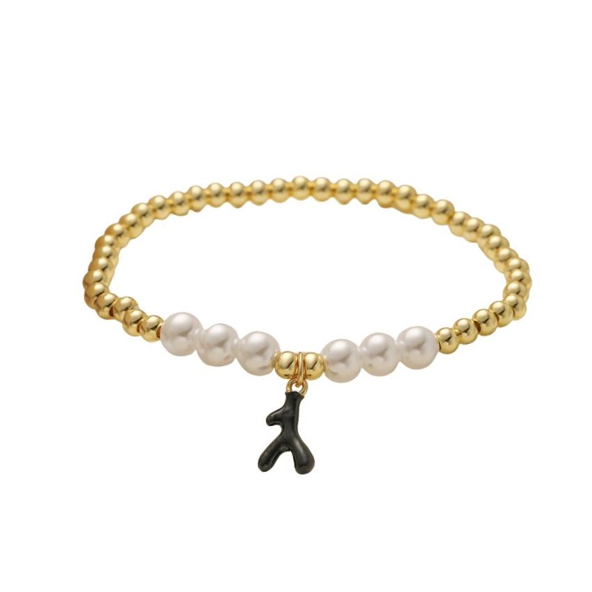 S.Steel Gold Plating Black Shijia pearl Beads Women-c 10g