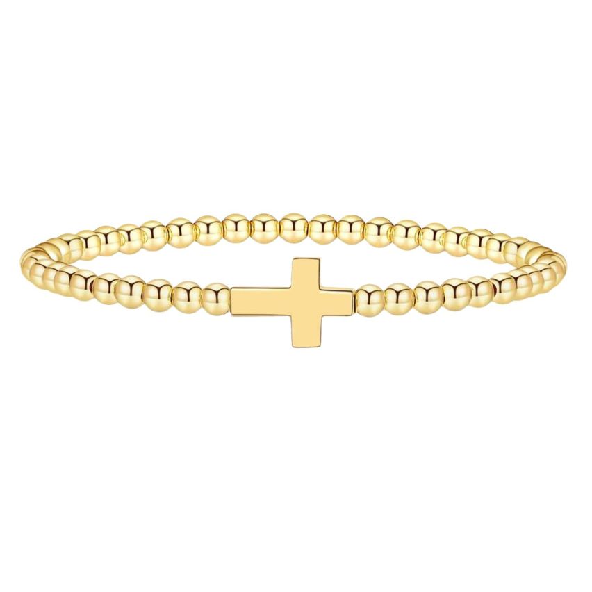 S.Steel Gold Plating Cross Men-c