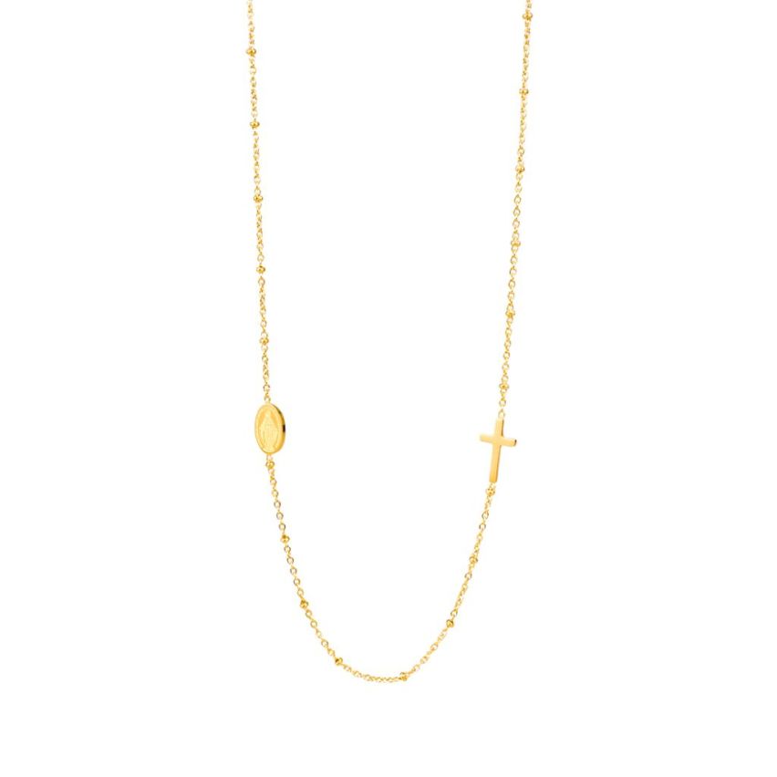 S.Steel Gold Plating Cross Women-c 2.7g