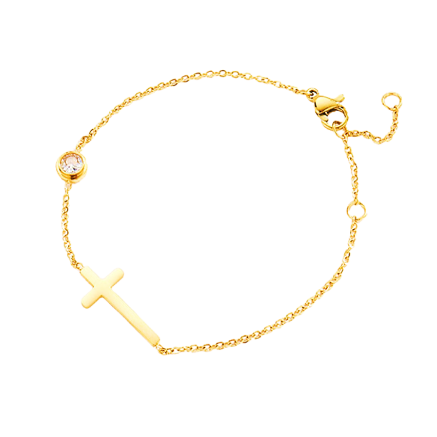 S.Steel Gold Plating Cross Women-c 4g