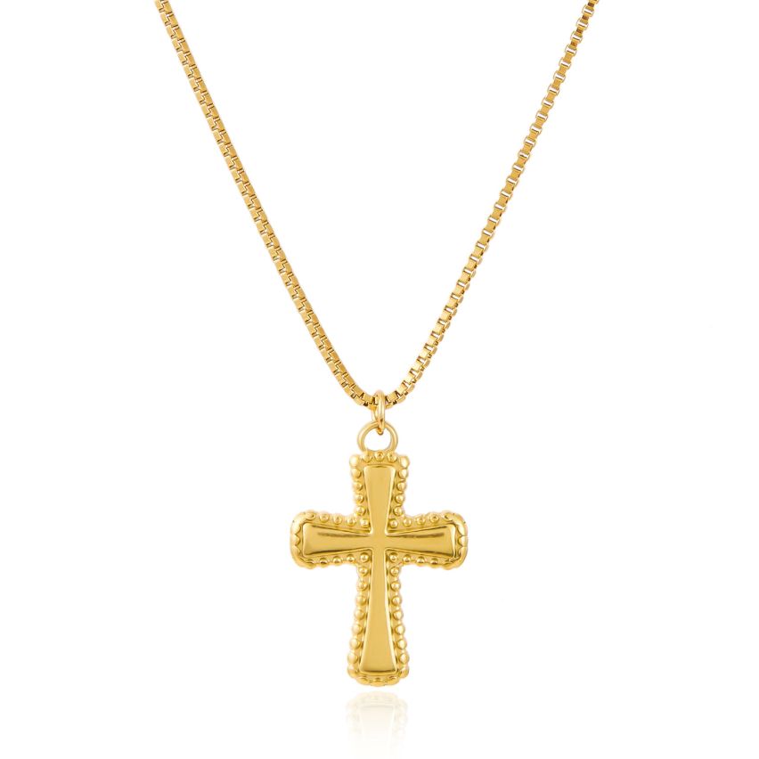S.Steel Gold Plating Cross Women-c 4g