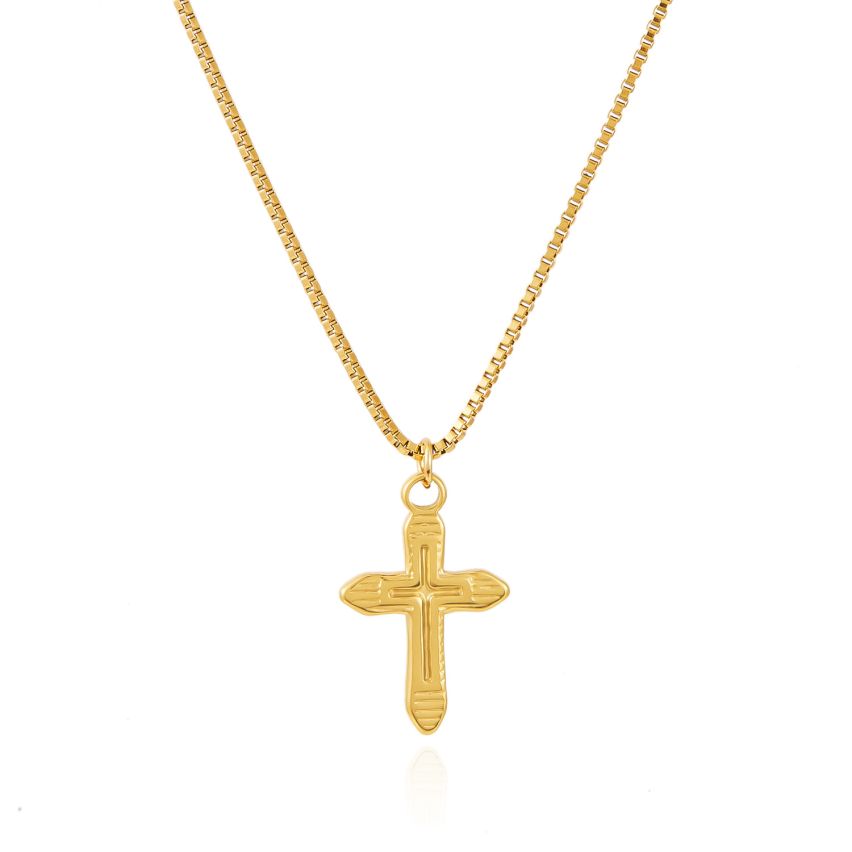 S.Steel Gold Plating Cross Women-c 4g
