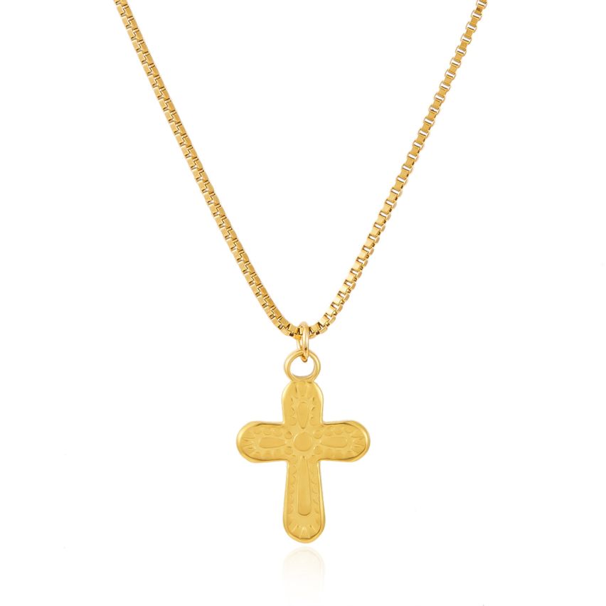 S.Steel Gold Plating Cross Women-c 4g