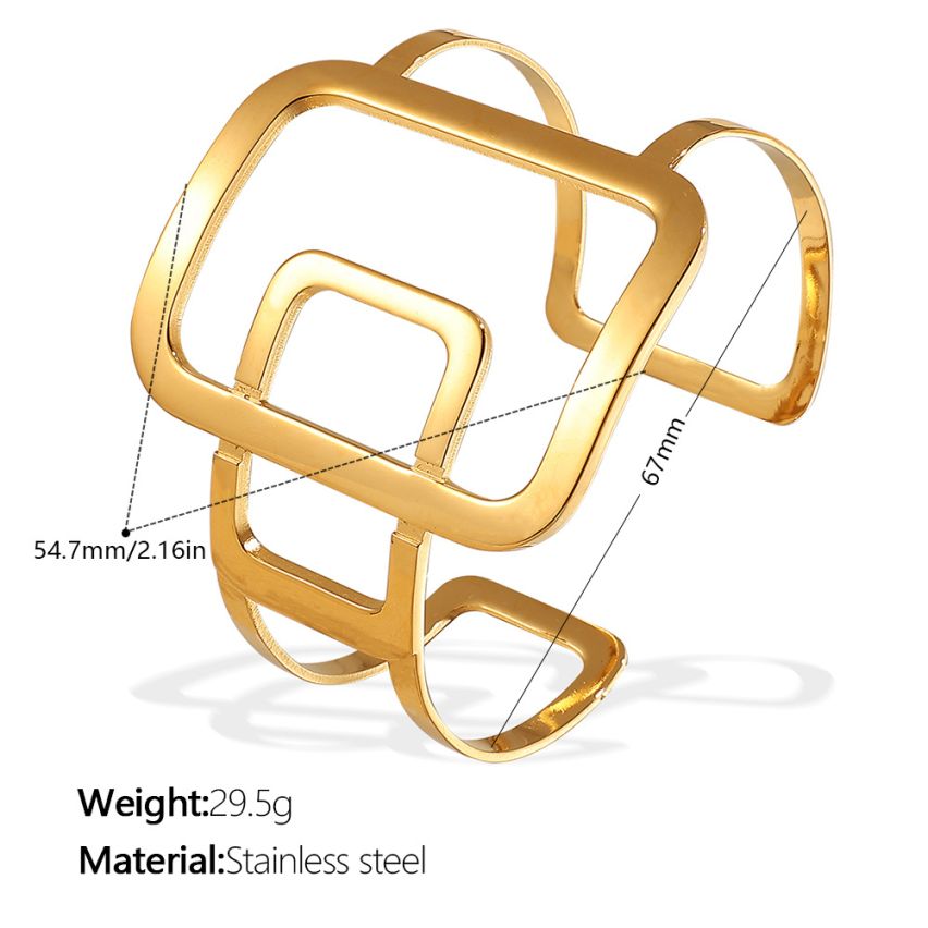 S.Steel Gold Plating Geometric Women-c 29.5g 210.5x54.7mm