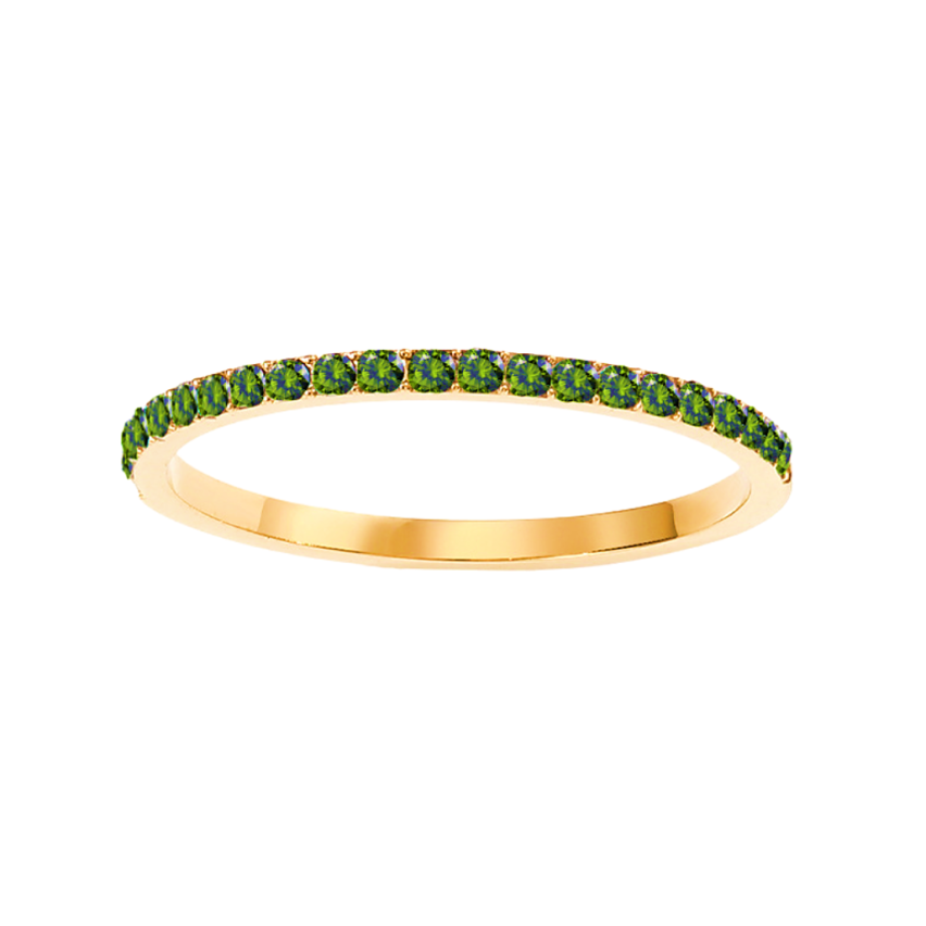 S.Steel Gold Plating Green Zircon Women-c