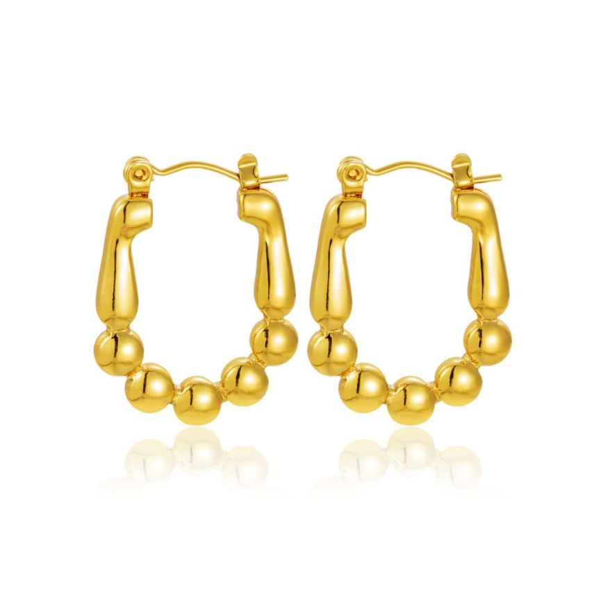 S.Steel Gold Plating Hoop Women-c