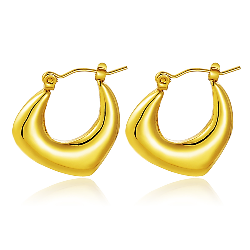 S.Steel Gold Plating Hoop Women-c 8.3g 28x16mm