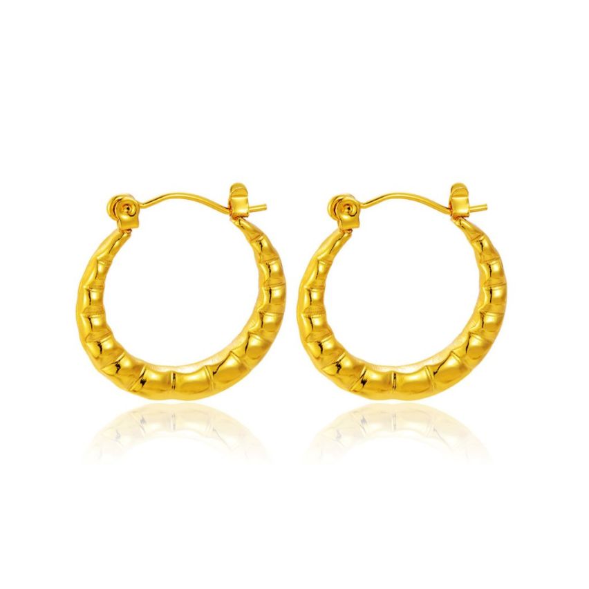 S.Steel Gold Plating Hoop Women-c 5.8g