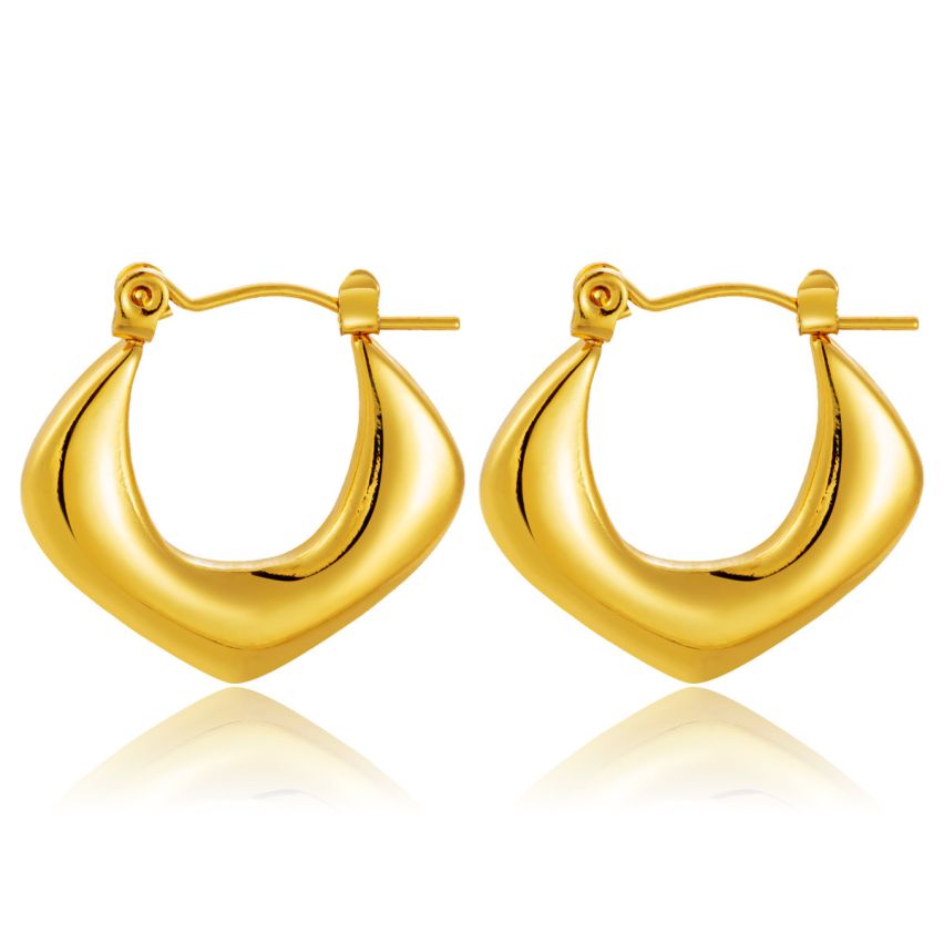 S.Steel Gold Plating Hoop Women-c 6.9g