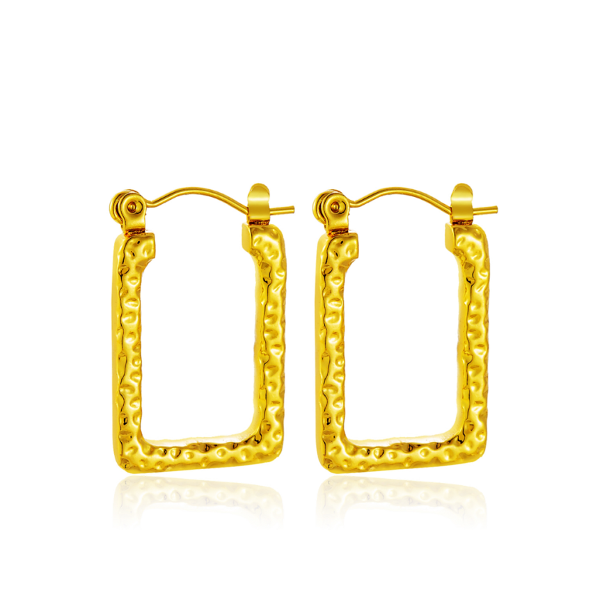 S.Steel Gold Plating Hoop Women-c