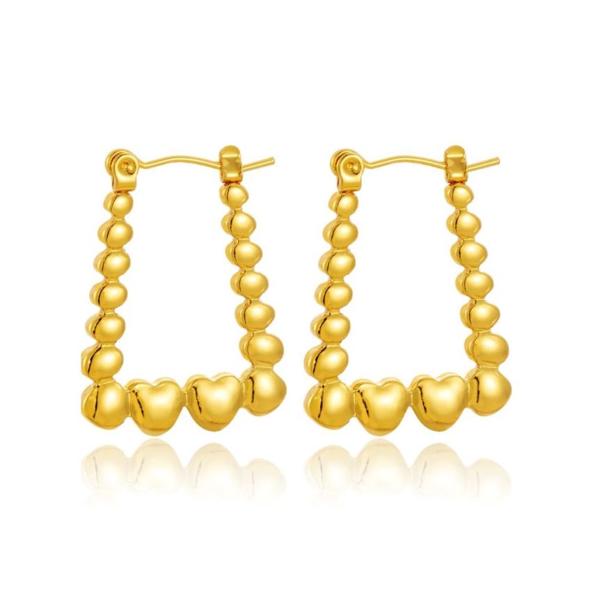 S.Steel Gold Plating Hoop Women-c