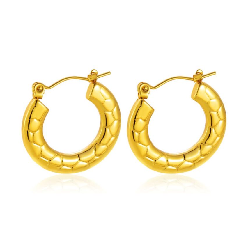 S.Steel Gold Plating Hoop Women-c