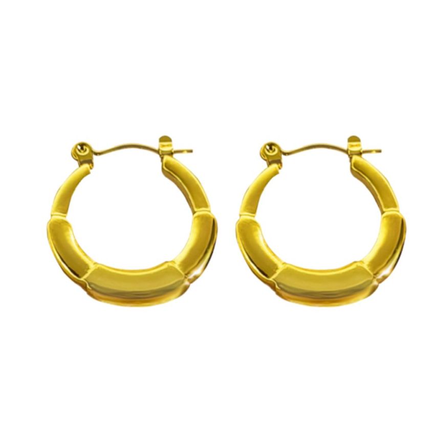 S.Steel Gold Plating Hoop Women-c